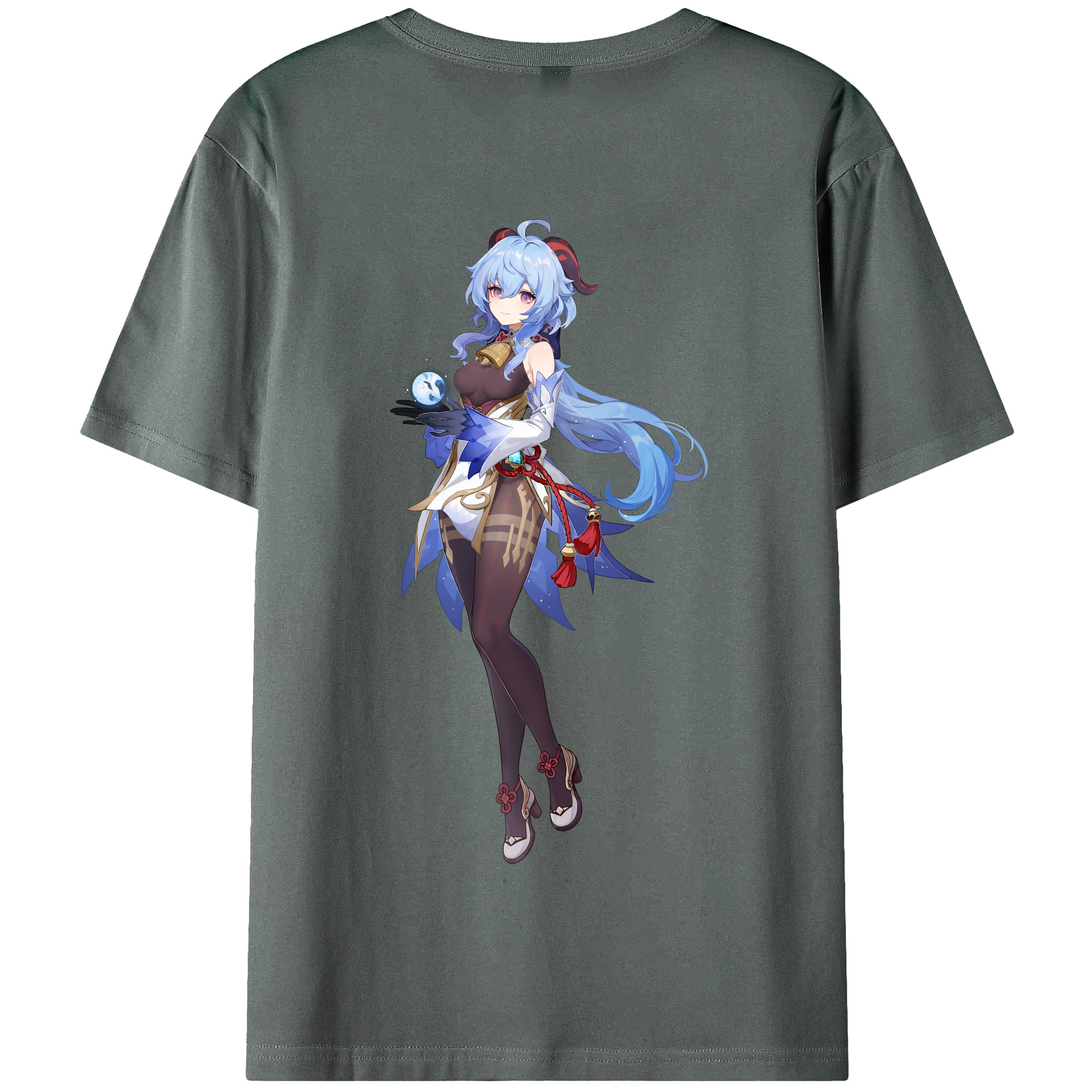 げんし神 甘雨 かんう genshin Ganyu 綿100％半袖Tシャツ（背面プリント）